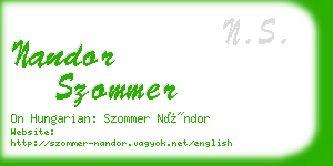 nandor szommer business card